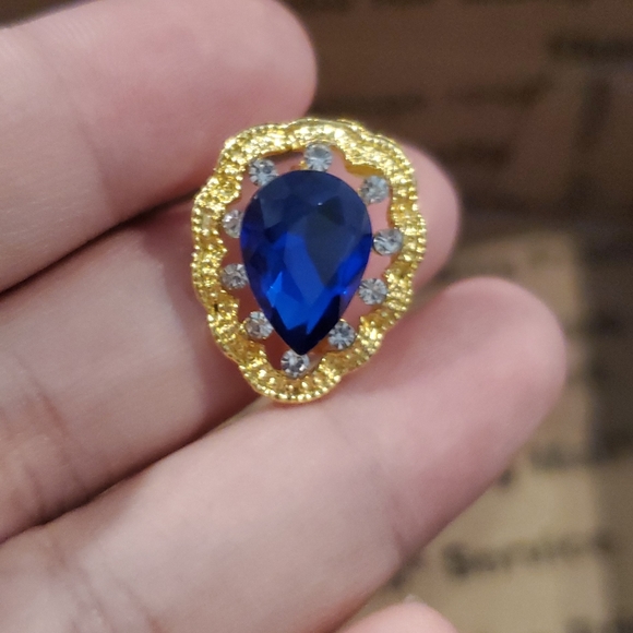 💎💧Vintage style blue crystal water drop brootch - Picture 7 of 7